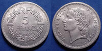 France 5 Francs 5 Francs Lavrillier en aluminium 1950 B, Gad.766a Presque SUP -