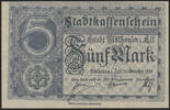 Mulhouse 5 mark Mulhouse, Mulhausen in Elsass, 5 mark 15.10.1918, non annulé, NEUF -