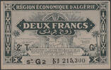 Algerie, Algeria 2 francs Algérie, Algéria, région économique, billet de 2 francs 1/3/1949, P.102 TTB+ -