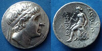 Seleucides tétradrachme Antiochos I Soter, Royaume Seleucides, tétradrachme 281-261 avant JC, HGC 9, 28mm, 17,14g, légères traces de nettoyage sinon TTB -