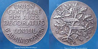 Arts décoratifs Arts décoratifs, médaille en argent, Union centrale des arts décoratifs, conseil d'administration, 35mm, 17,70g, TTB+ -