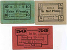 Deutschrumbach 50 pfennig DEUTSCHRUMBACH, LAMOTTE et cie, 5,10 et 50 pfennig, 1 Décembre 1916, P.69.96/98 10 Pf.TTB, 5 et 50 SUPERBE -