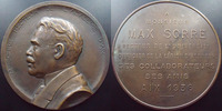 Academie, Ecole, Collège, Lycée, Université MAX SORRE, recteur de l université d Aix, médaille en   69,5 mm, 1936, TTB à SUPERBE bronze  vz