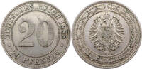 Deutschland / Deutsches Kaiserreich 20 Pfennig Zwanzig Pfennig - Kleiner Adler - CuNi - J.6 -