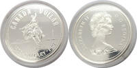 Kanada 1 Dollar 1975 100 Jahre Stadt Calgary (Alberta) (Dressurreiter) Stgl,Aspect flan bruni,