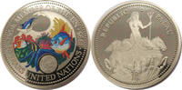 Palau 1 Dollar 50 Jahre Vereinte Nationen (Delphin, Fische und Korallen in Farbe) -
