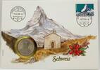 Schweiz 5 Franken 1986 B Abbildung eines Berges - Matterhorn - Numisbrief FDC