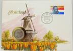 Niederlande 1 Gulde 1980 Abbildung einer Windmühle in einem Tulpenfeld - Numisbrief FB (PP)