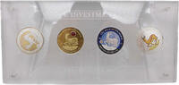 Gabun 1000 Francs CFA Silver Investment Coins - Prestige-Set 2017, 4 Stück Ag OZ PP und FDC,vergoldet und koloriert