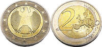 Bundesrepublik Deutschland / BRD 2 Euro 2011 F Bundesadler prfr-f.stgl 3,95 EUR prix TTC + 12,95 EUR frais d'envoi