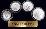 Vatikanstadt 1-10 Lire Monete anno XIII - Millesimo 1951 -