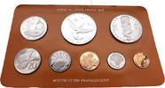 Cook Islands 1 Cent - 5 Dollar Proof Coin Set - Franklin Mint, 5 Dollar 27,3g 0.500 Silber -