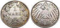 Kaiserreich 1 Mark 1 Reichsmark,J.17 -