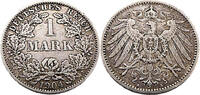 Kaiserreich 1 Mark 1 Reichsmark,J.17 -