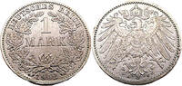 Kaiserreich 1 Mark 1 Reichsmark,J.17 -