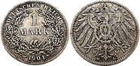 Kaiserreich 1 Mark 1 Reichsmark,J.17 -