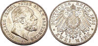 Kaiserreich Oldenburg 2 Mark 1891 A Nicolaus Friedrich Peter Grossherzog v.Oldenburg,J.93 gutes SUP, hübsche Patina