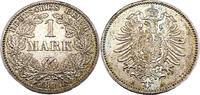 Kaiserreich 1 Mark 1 Reichsmark,J.9, 1874 A FDC-, leichte Patina
