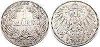 Kaiserreich 1 Mark 1 Reichsmark,J.17, 1892 J -