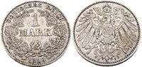 Kaiserreich 1 Mark 1 Reichsmark,J.17,1899 J -