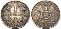 Kaiserreich 1 Mark 1 Reichsmark,J.17, 1902 E -