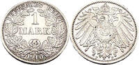 Kaiserreich 1 Mark 1 Reichsmark,J.17, 1910 F -