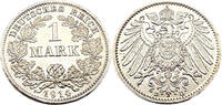 Kaiserreich 1 Mark 1 Reichsmark,J.17, 1914 D -