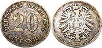 Kaiserreich 20 Pfennig 20 Pfennig,J.5 1873 B -