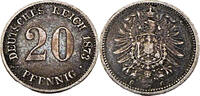 Kaiserreich 20 Pfennig 20 Pfennig,J.5 1873 C -