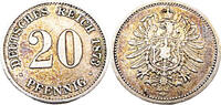 Kaiserreich 20 Pfennig 20 Pfennig,J.5 1873 F -