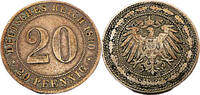 Kaiserreich 20 Pfennig 20 Pfennig, J.14, 1890 G -