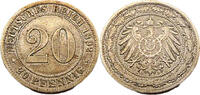 Kaiserreich 20 Pfennig 20 Pfennig, J.14, 1892 D -