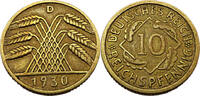 Weimarer Republik 10 Reichspfennig 10 Pfennig, J.317 -