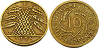 Weimarer Republik 10 Reichspfennig 10 Pfennig, J.317 -