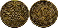 Weimarer Republik 10 Reichspfennig 10 Pfennig, J.317 -