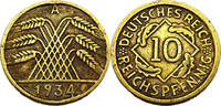 Weimarer Republik 10 Reichspfennig 10 Pfennig, J.317 -