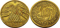 Weimarer Republik 10 Reichspfennig 10 Pfennig, J.317, 1931 G, RAR! -