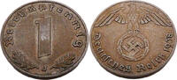 Drittes Reich 1 Reichspfennig Standard Umlaufmünze, Reichspfennig - J.361 -