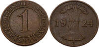 Weimarer Republik 1 Reichspfennig 1 Reichspfennig, J.313, 1924 E, RAR! -