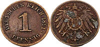 Kaiserreich 1 Pfennig 1 Pfennig, J.10, 1891 J -