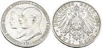 Kaiserreich Mecklenburg-Schwerin 2 Mark 1904 A Hochzeit von Friedrich Franz IV. Großherzog von Mecklenburg,J.86 gutes SUP