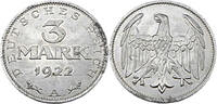 Weimarer Republik 3 Mark 3 Mark Aluminium, J.302 -