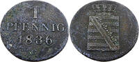 Sachsen 1 Pfennig 1836 Standardumlaufmünze - 1 Pfennig Sachsen - Friedri... 4,95 EUR prix TTC + 12,95 EUR frais d'envoi