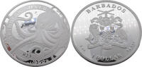 Barbados 1 Dollar / 1 Oz Karibisches Silber - Kraken -