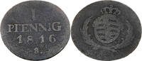 Sachsen 1 Pfennig 1816 Standardumlaufmünze - 1 Pfennig Königreich Sachse... 5,95 EUR prix TTC + 12,95 EUR frais d'envoi