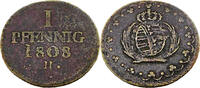 Sachsen 1 Pfennig 1808 Standardumlaufmünze - 1 Pfennig Königreich Sachse... 6,95 EUR prix TTC + 12,95 EUR frais d'envoi