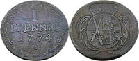 Sachsen 1 Pfennig 1774 Standardumlaufmünze - 1 Pfennig Königreich Sachse... 5,95 EUR prix TTC + 12,95 EUR frais d'envoi