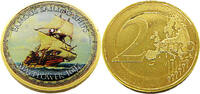 2 Euro Serie: Berühmte Segelschiffe - Mayflower 1607 - vergoldet -