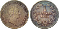 Baden 1 Kreuzer 1844 Carl Leopold Friedrich 1830 - 1852 s-ss, korr. 6,00 EUR  + 8,50 EUR frais d'envoi