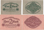 Germany 1 and 2 Marks 2 Germany 1 and 2 Marks banknotes 1922 -
